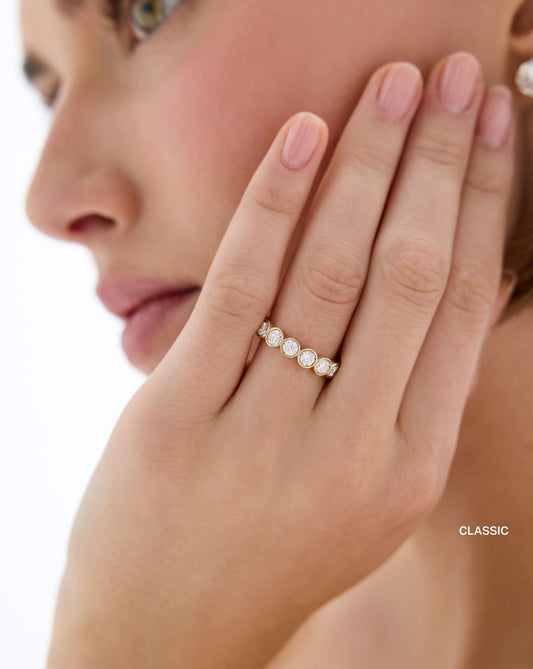 TCW Round Half Eternity Lab Grown Diamond Wedding Band