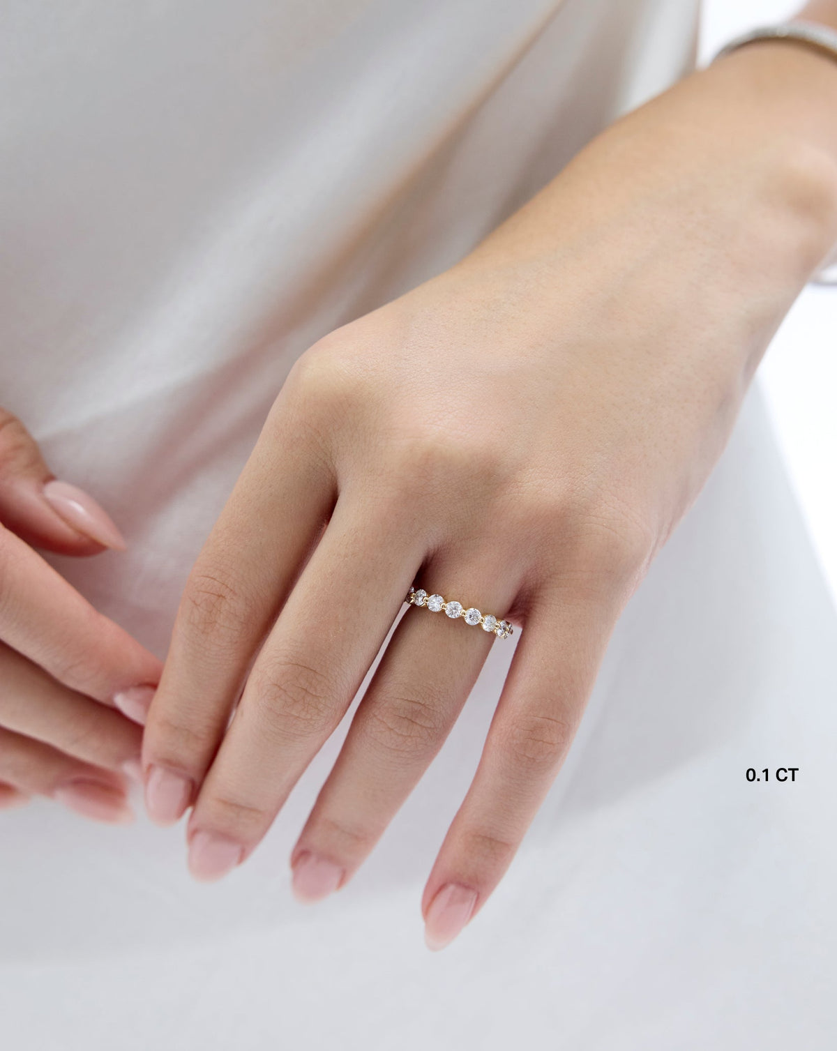 TCW Round Half Eternity Lab Grown Diamond Wedding Band