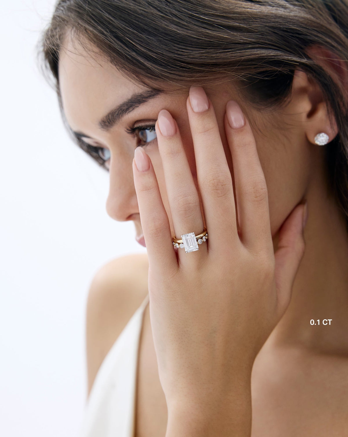 TCW Round Half Eternity Lab Grown Diamond Wedding Band