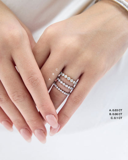 TCW Round Half Eternity Lab Grown Diamond Wedding Band