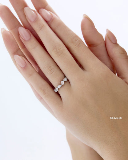 TCW Round Half Eternity Lab Grown Diamond Wedding Band