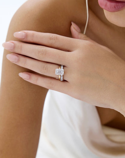 TCW Round Half Eternity Lab Grown Diamond Wedding Band