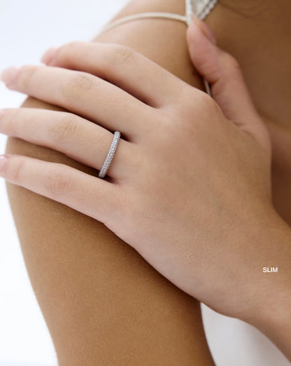 TCW Round Half Eternity Lab Grown Diamond Wedding Band