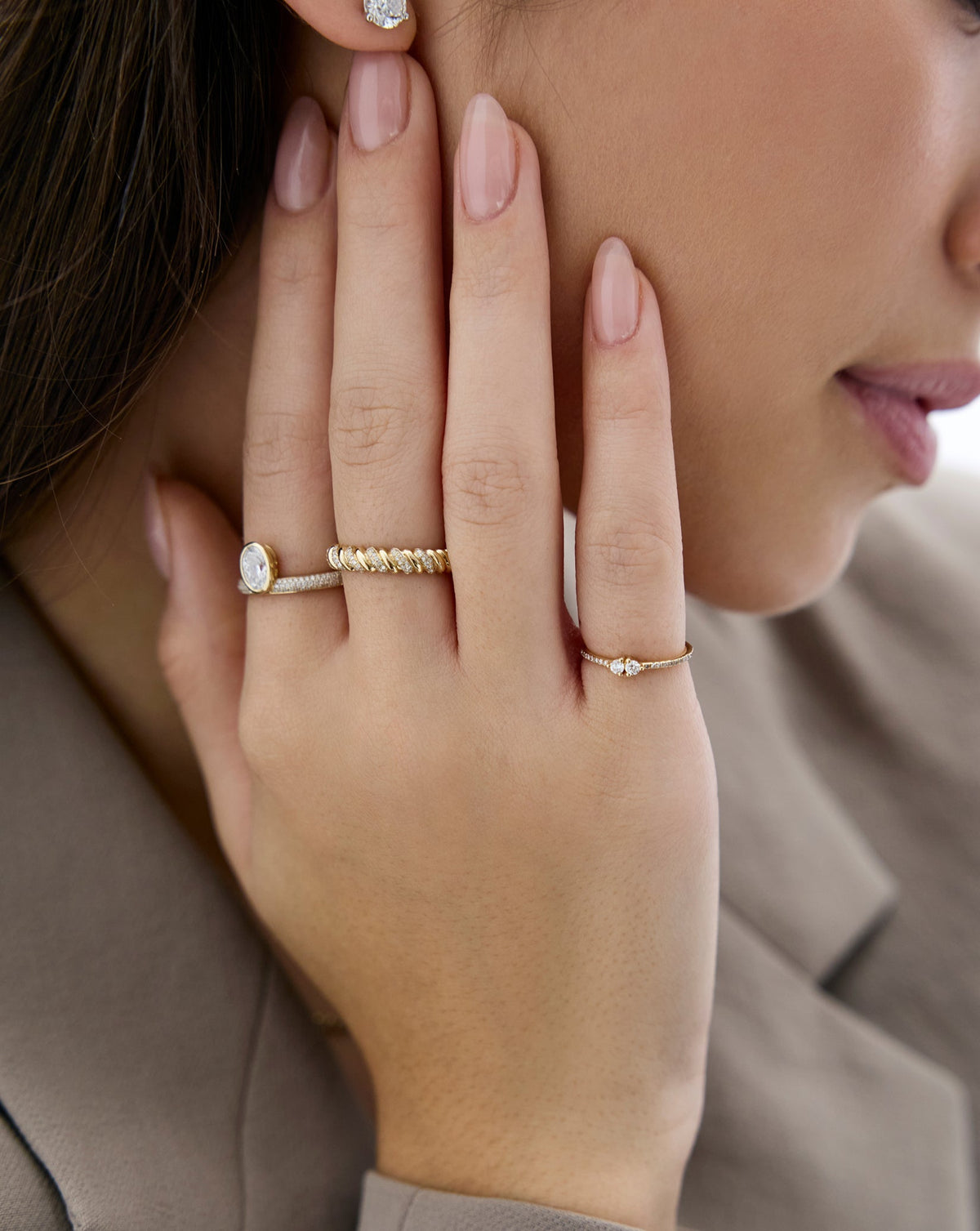 TCW Round Half Eternity Lab Grown Diamond Wedding Band