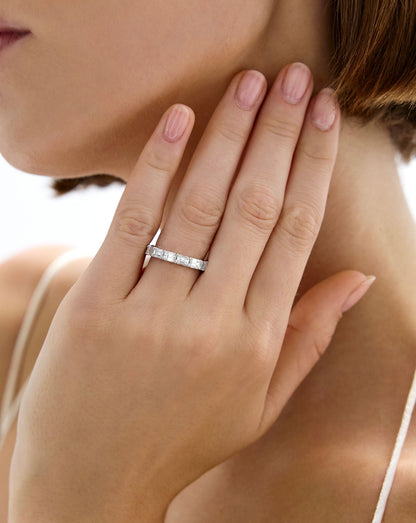 TCW Round Half Eternity Lab Grown Diamond Wedding Band