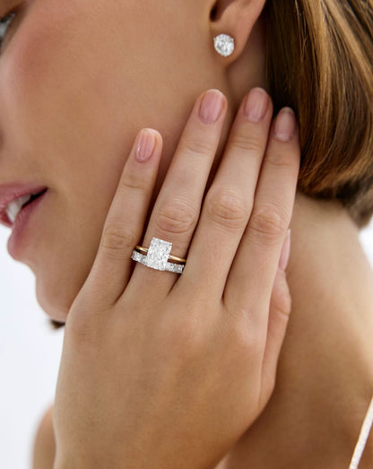 TCW Round Half Eternity Lab Grown Diamond Wedding Band