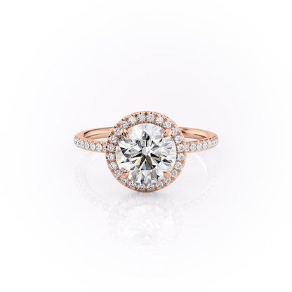 1.90 CT Round Halo & Pave Moissanite Engagement Ring