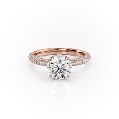1.60 CT Round Hidden Halo & Pave Moissanite Engagement Ring