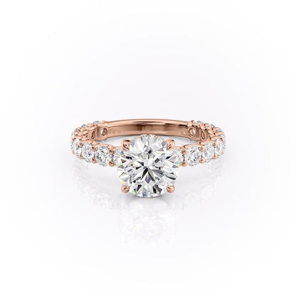 1.60 CT Round Hidden Halo & Pave Moissanite Engagement Ring