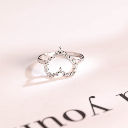 0.2 TCW Round Heart Shaped Moissanite Wedding Band