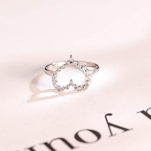 0.2 TCW Round Heart Shaped Moissanite Wedding Band