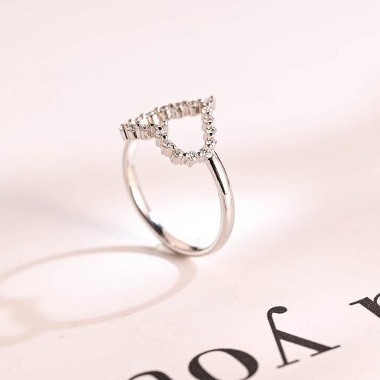 0.2 TCW Round Heart Shaped Moissanite Wedding Band