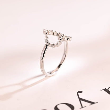 0.2 TCW Round Heart Shaped Moissanite Wedding Band