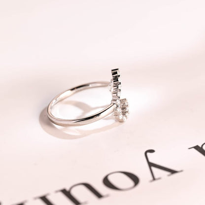 0.2 TCW Round Heart Shaped Moissanite Wedding Band