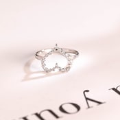 0.2 TCW Round Heart Shaped Moissanite Wedding Band