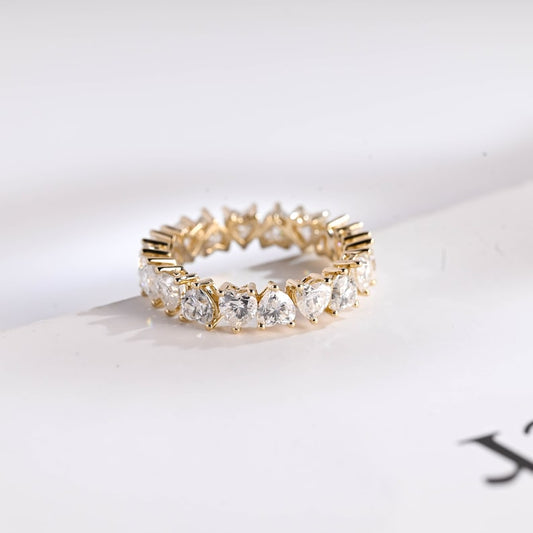 0.5 TCW Heart Full Eternity Moissanite Wedding Band