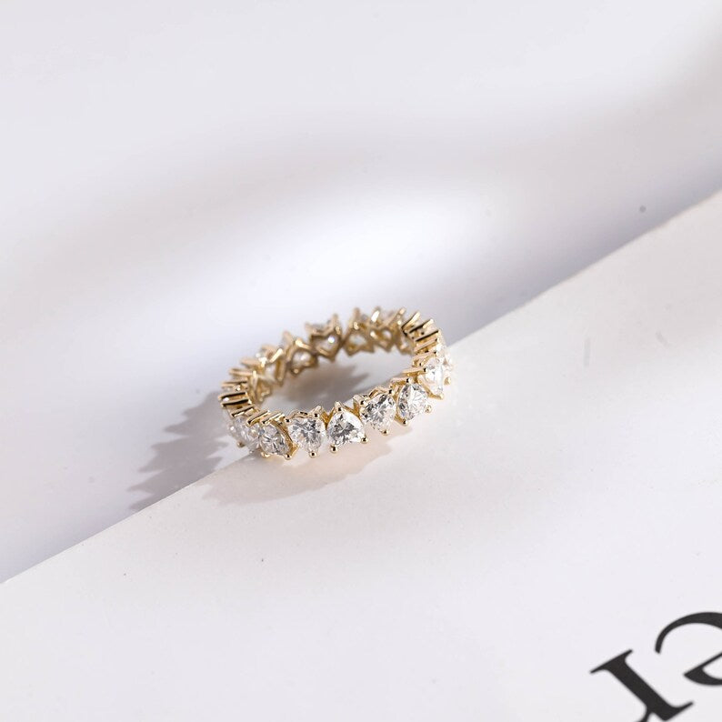 0.5 TCW Heart Full Eternity Moissanite Wedding Band
