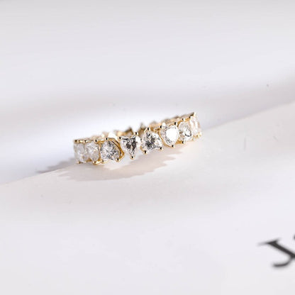 0.5 TCW Heart Full Eternity Moissanite Wedding Band