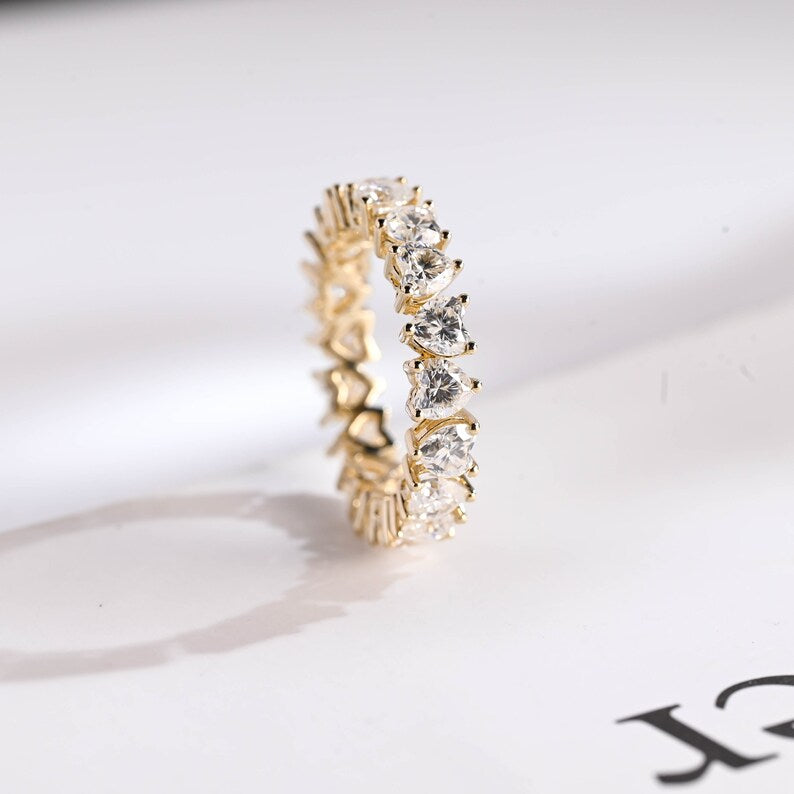 0.5 TCW Heart Full Eternity Moissanite Wedding Band