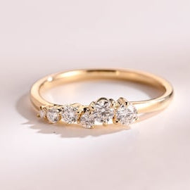 0.2 TCW Round Cluster Moissanite Wedding Band