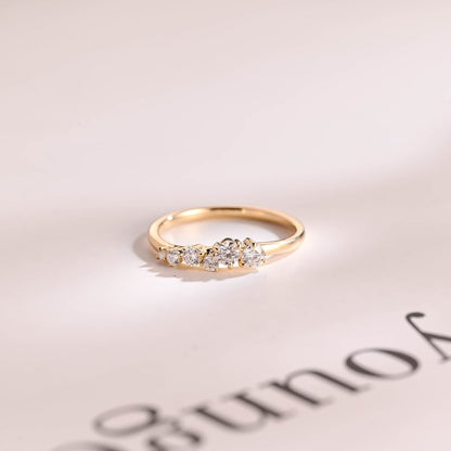 0.2 TCW Round Cluster Moissanite Wedding Band