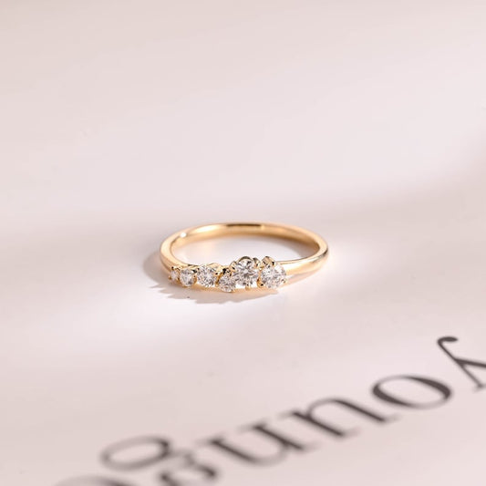 0.2 TCW Round Cluster Moissanite Wedding Band