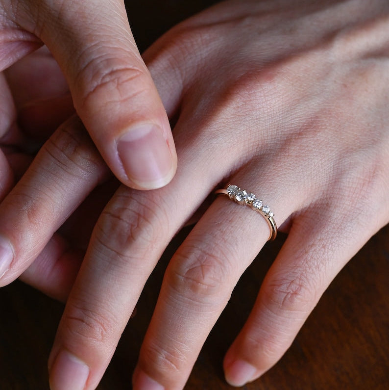 0.2 TCW Round Cluster Moissanite Wedding Band