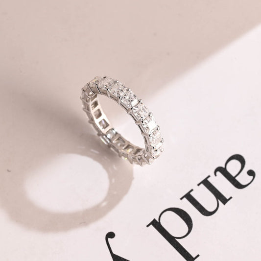 0.5 TCW Asscher Full Eternity Moissanite Wedding Band