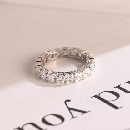 0.5 TCW Asscher Full Eternity Moissanite Wedding Band