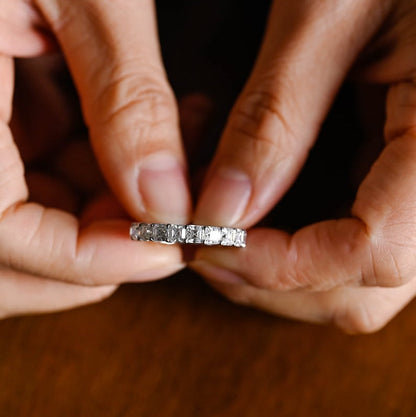 0.5 TCW Asscher Full Eternity Moissanite Wedding Band