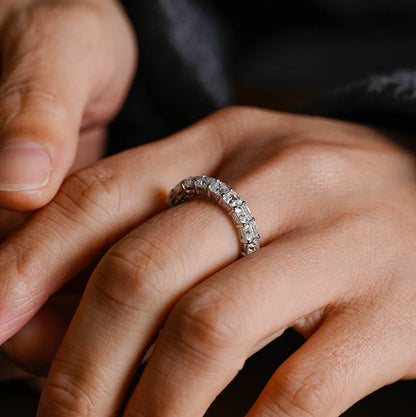 0.5 TCW Asscher Full Eternity Moissanite Wedding Band