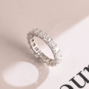 0.5 TCW Asscher Full Eternity Moissanite Wedding Band