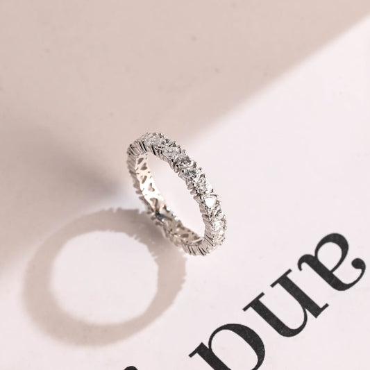 0.5 TCW Heart Full Eternity Moissanite Wedding Band