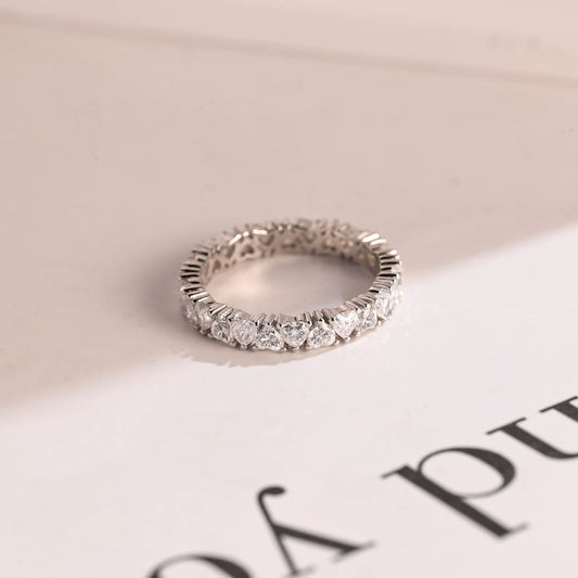 0.5 TCW Heart Full Eternity Moissanite Wedding Band