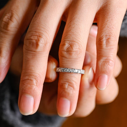 0.5 TCW Heart Full Eternity Moissanite Wedding Band