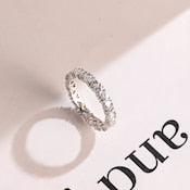 0.5 TCW Heart Full Eternity Moissanite Wedding Band