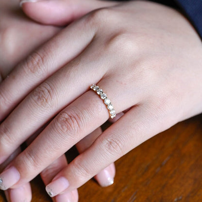 0.3 TCW Round Half Eternity Moissanite Wedding Band