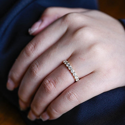 0.3 TCW Round Half Eternity Moissanite Wedding Band