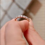 0.3 TCW Round Half Eternity Moissanite Wedding Band