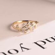 0.2 TCW Marquise Twig Style Moissanite Wedding Band