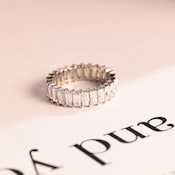 0.5 TCW Emerald Full Eternity Moissanite Wedding Band