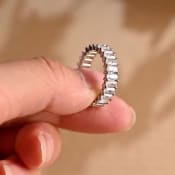 0.5 TCW Emerald Full Eternity Moissanite Wedding Band