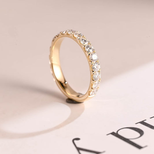 0.2 TCW Round Half Eternity Moissanite Wedding Band