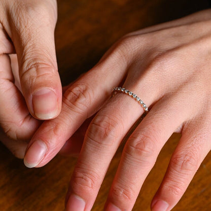 0.2 TCW Round Half Eternity Moissanite Wedding Band
