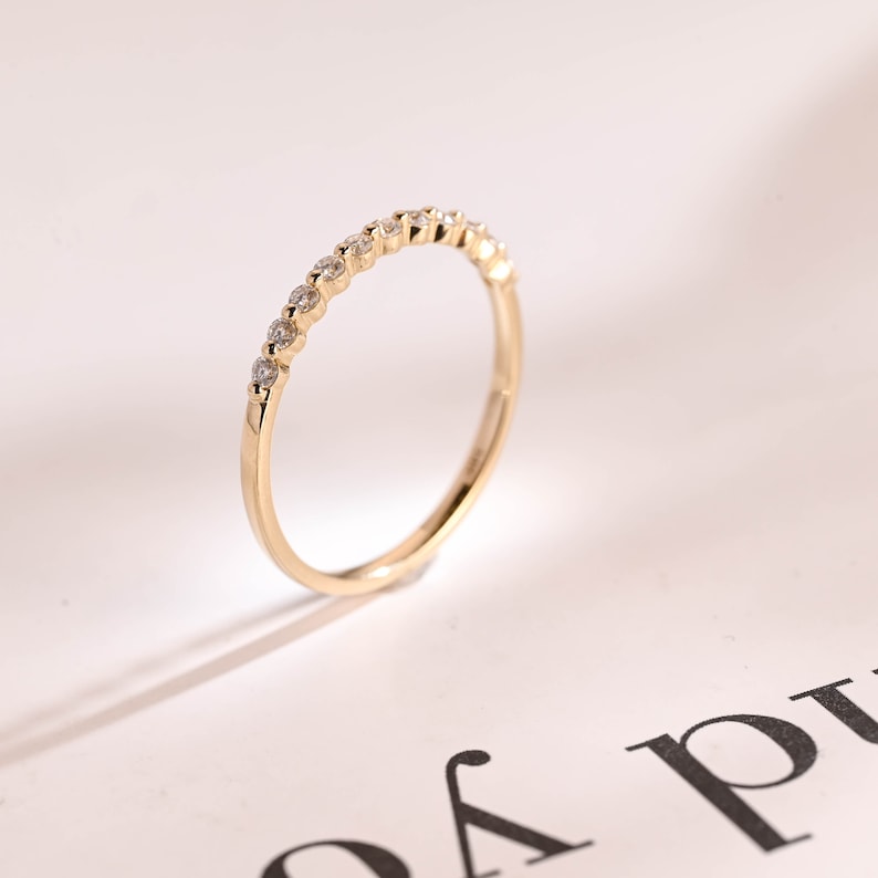 0.2 TCW Round Half Eternity Moissanite Wedding Band