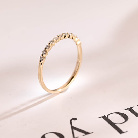0.2 TCW Round Half Eternity Moissanite Wedding Band