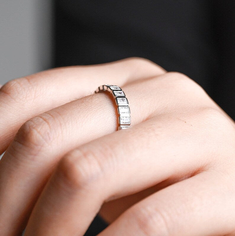 0.5 TCW Radiant Full Eternity Moissanite Wedding Band