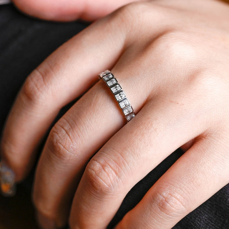 0.5 TCW Radiant Full Eternity Moissanite Wedding Band