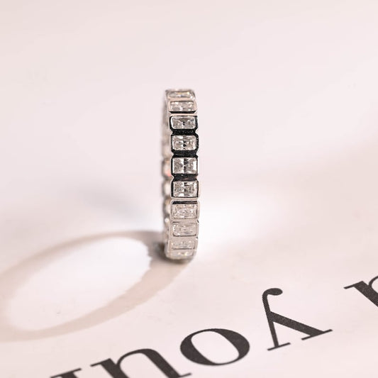 0.5 TCW Radiant Full Eternity Moissanite Wedding Band