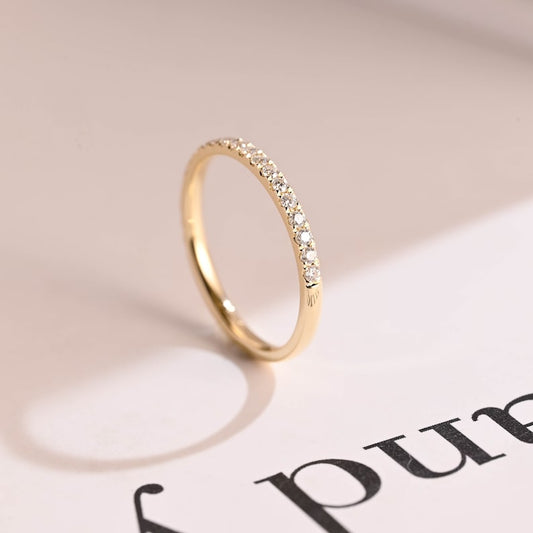 0.2 TCW Round Half Eternity Moissanite Wedding Band